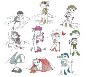 Stickserie - Wandern Swirly Girls & Boys